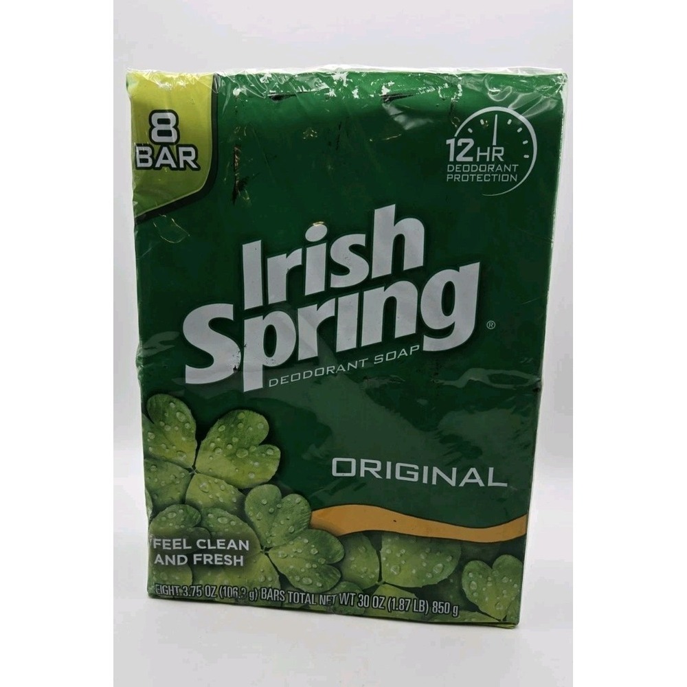 Irish Spring Original Bar Soap 8 Pack 3.75oz Bars Sealed Discontinued